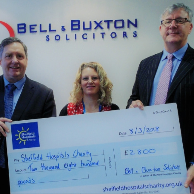 Bell & Buxton raise £2,800 for the Sheffield Hospital Charity