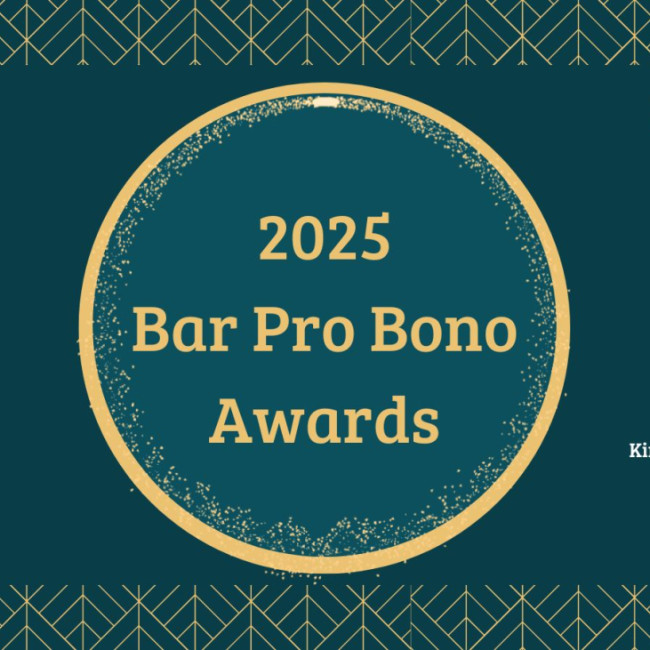 Shortlisted nominees announced for 2025 Bar Pro Bono Awards